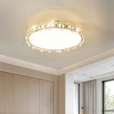 Crystal Petal Ceiling Light  Brass Frame With Faceted Accents - Product example