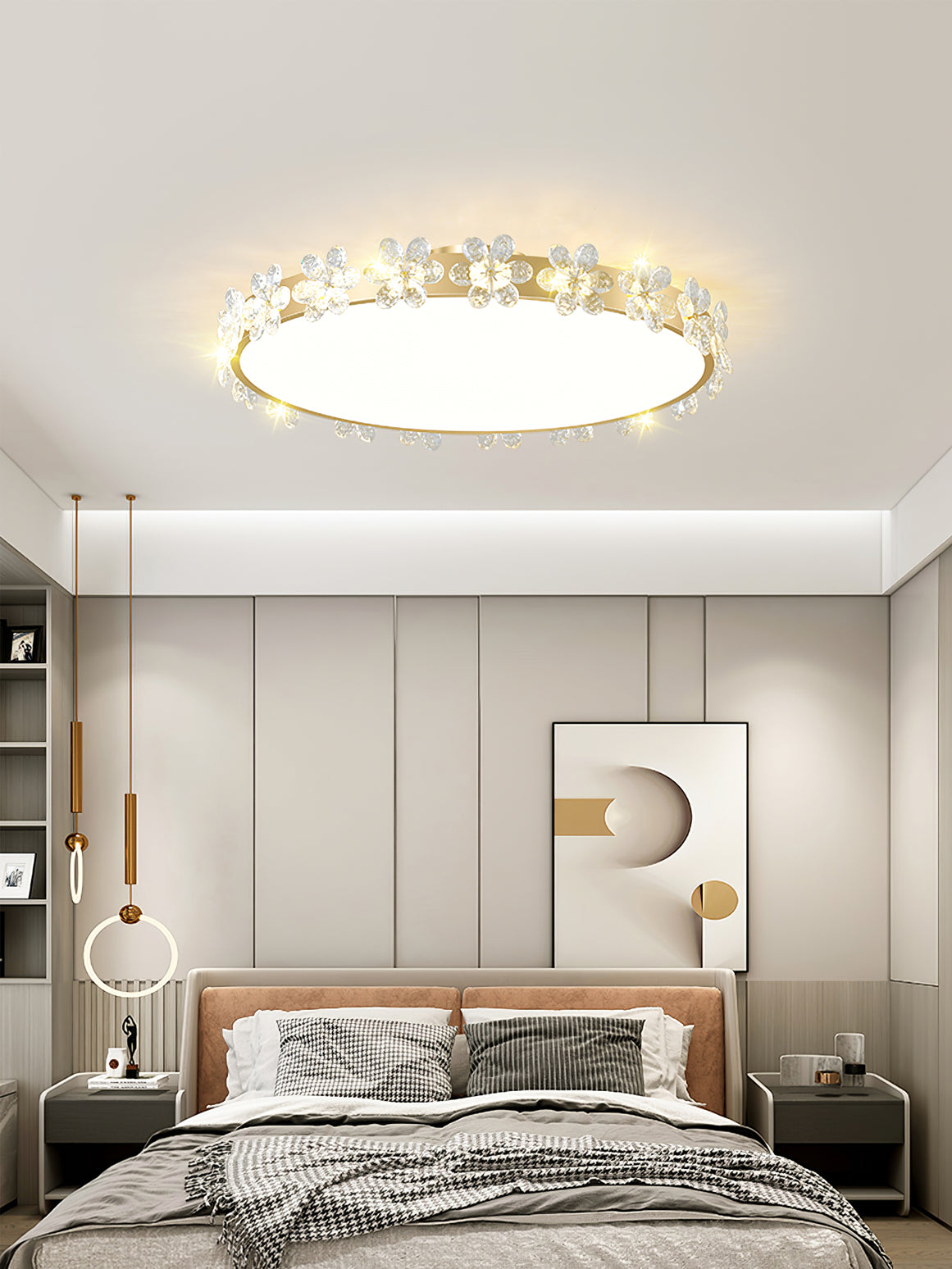 Crystal Petal Ceiling Light  Brass Frame With Faceted Accents - Product detail 8