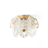 Floral Glass Ceiling Light  Pearl Trimmed Crystal Petals - Product detail 9
