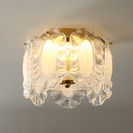 Floral Glass Ceiling Light  Pearl Trimmed Crystal Petals - Product detail 10