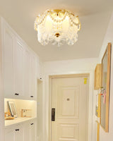 Floral Glass Ceiling Light  Pearl Trimmed Crystal Petals - Product detail 6