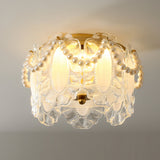 Floral Glass Ceiling Light  Pearl Trimmed Crystal Petals - Product detail 11