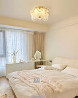 Floral Glass Ceiling Light  Pearl Trimmed Crystal Petals - Product detail 4