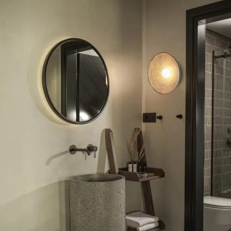Modern Wall Sconce  Textured Glass Shade - Product showcase
