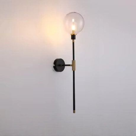 Modern Wall Sconce  Black Metal Glass Globe Design - Product detail 6