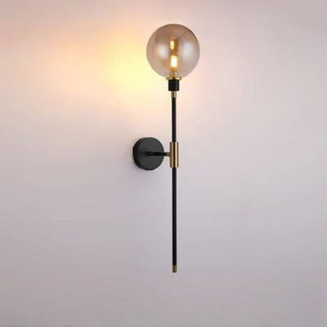 Modern Wall Sconce  Black Metal Glass Globe Design - Product detail 7