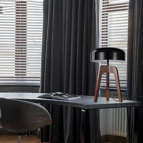 Scandinavian Floor Lamp  Walnut Wood Tripod Base - Product detail 9