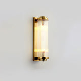 Art Deco Wall Light  Ribbed Glass Gold Finish - Product detail 5