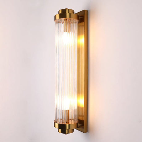 Art Deco Wall Light  Ribbed Glass Gold Finish - Product detail 16