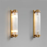 Art Deco Wall Light  Ribbed Glass Gold Finish - Product detail 8