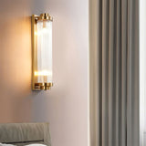 Art Deco Wall Light  Ribbed Glass Gold Finish - Product detail 9