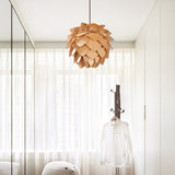 Pine Cone Pendant Light  Rustic Wood Layered Shade Design - Product detail 4