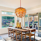 Pine Cone Pendant Light  Rustic Wood Layered Shade Design - Product detail 6