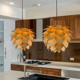 Pine Cone Pendant Light  Rustic Wood Layered Shade Design - Product detail 8