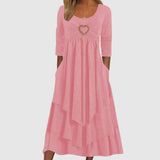 Casual Maxi Dress  Heart Buckle Layered Design - Product detail 9