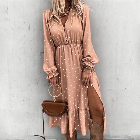 Floral Summer Maxi Dress  V-Neck Split Design - Product detail 11