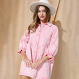 Vintage Denim Shirt Dress  Lantern Sleeve Summer Style - Product detail 7