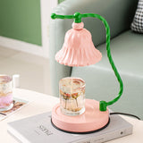 Floral Glass Table Lamp  Pink Bell Shade Design - Product detail 19