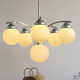 Modern Glass Globe Chandelier  Pink Spheres With Chrome Finish - Product detail 15