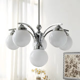 Modern Glass Globe Chandelier  Pink Spheres With Chrome Finish - Product detail 9