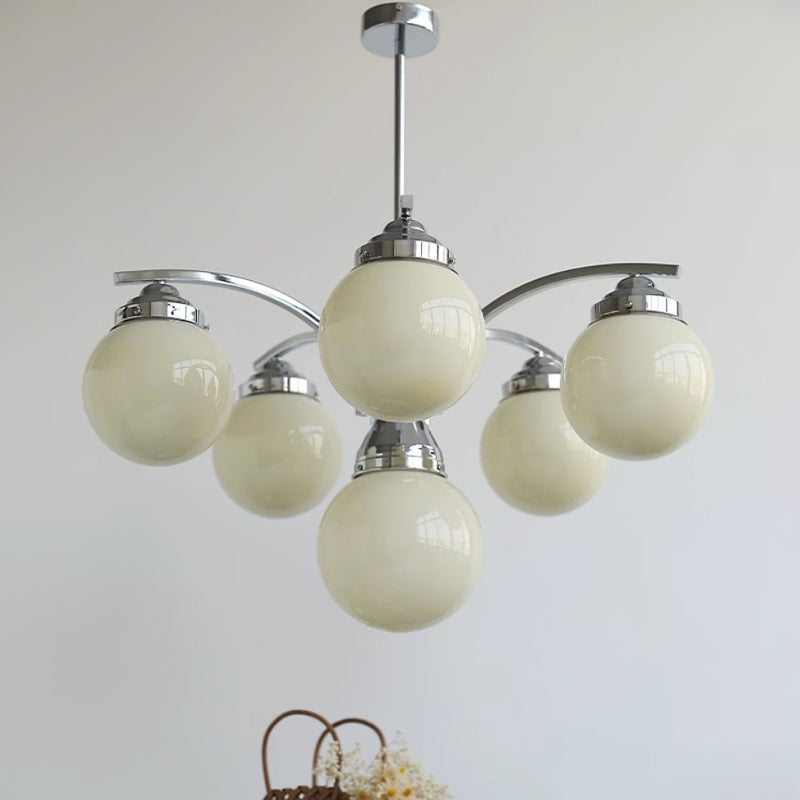 Modern Glass Globe Chandelier  Pink Spheres With Chrome Finish - Product detail 13
