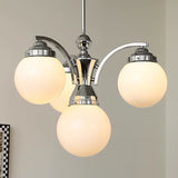 Modern Glass Globe Chandelier  Pink Spheres With Chrome Finish - Product detail 8