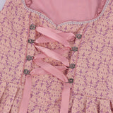 Traditional Dirndl Dress  Pink Floral Embroidered With White Blouse - Product detail 6