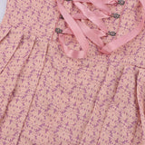 Traditional Dirndl Dress  Pink Floral Embroidered With White Blouse - Product detail 7