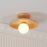 Modern Wood Ceiling Light  Natural Ash Globe Design - Product detail 25