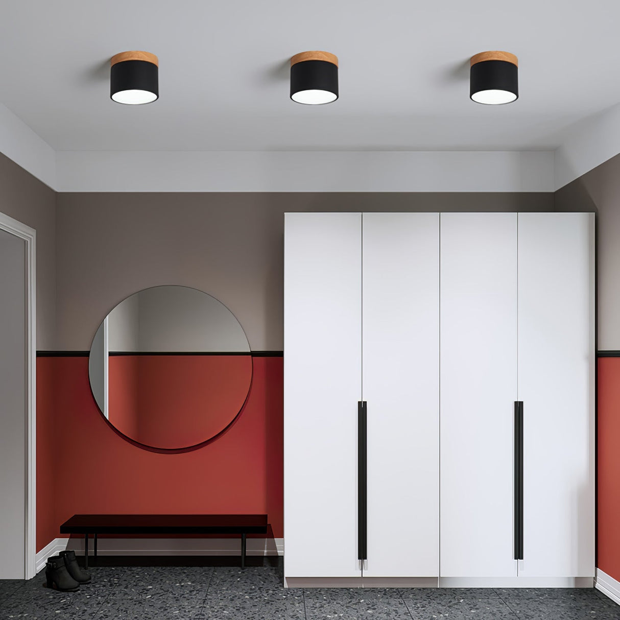 Nordic Ceiling Spotlight  Wood and White Metal Design - Product detail 20