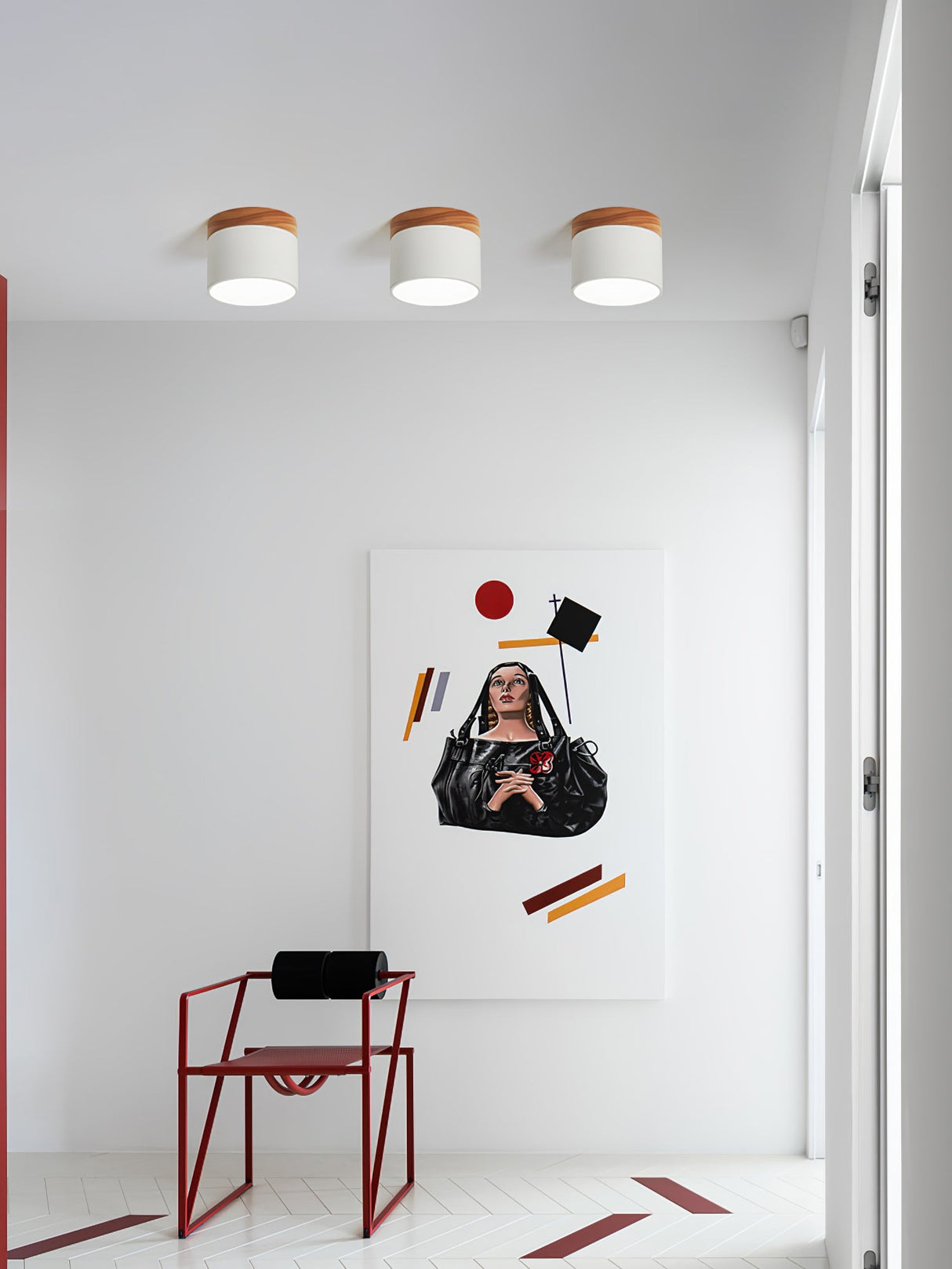 Nordic Ceiling Spotlight  Wood and White Metal Design - Product detail 21