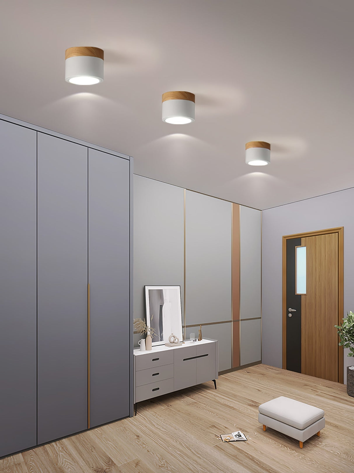 Nordic Ceiling Spotlight  Wood and White Metal Design - Product detail 23