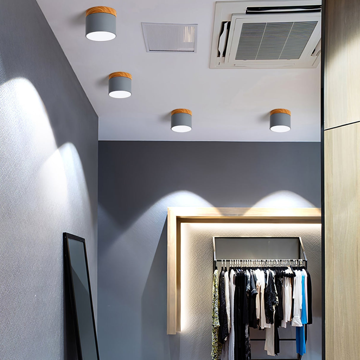 Nordic Ceiling Spotlight  Wood and White Metal Design - Product detail 10