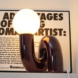 Modern Table Lamp  Curved Pink Resin with Glass Globe - Product detail 28