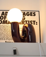 Modern Table Lamp  Curved Pink Resin with Glass Globe - Product detail 29