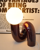 Modern Table Lamp  Curved Pink Resin with Glass Globe - Product detail 30