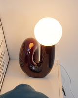 Modern Table Lamp  Curved Pink Resin with Glass Globe - Product detail 31