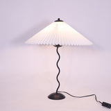 Pleated Table Lamp  Scandinavian Design With Curved Metal Base - Product detail 5