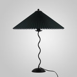 Pleated Table Lamp  Scandinavian Design With Curved Metal Base - Product detail 15