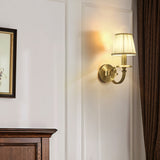 Classic Wall Sconce  Brushed Gold Pleated Shade - Product detail 6