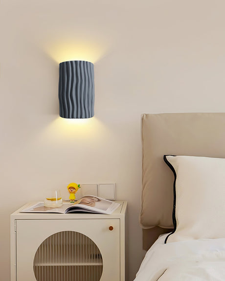 Modern Resin Wall Light  Pleated Design with Warm Glow - Product detail 6
