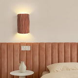 Modern Resin Wall Light  Pleated Design with Warm Glow - Detailed view
