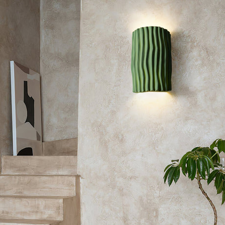 Modern Resin Wall Light  Pleated Design with Warm Glow - Product example