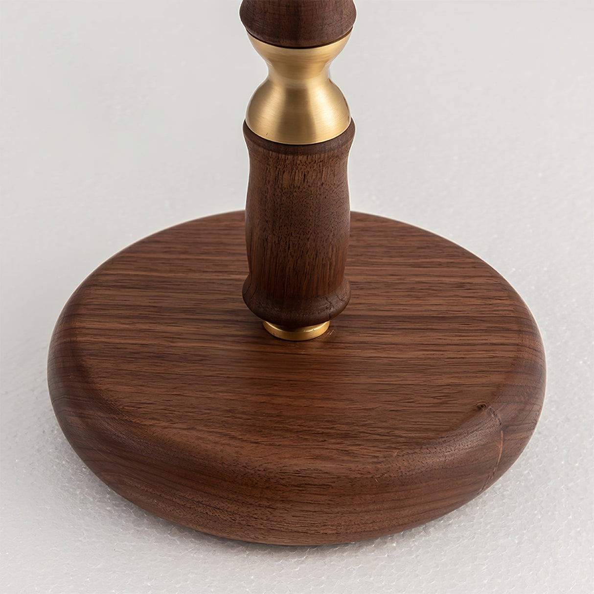 Mid-Century Table Lamp  Pleated Linen Shade with Gold  Walnut Base - Product detail 23