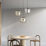 Modern Glass Pendant Light  Smoked Cube Design - Product detail 7