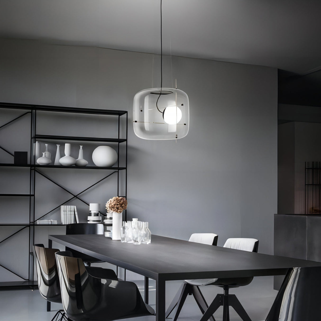 Modern Glass Pendant Light  Smoked Cube Design - Product detail 8