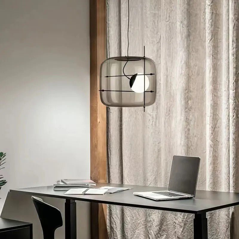 Modern Glass Pendant Light  Smoked Cube Design - Product detail 9