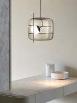 Modern Glass Pendant Light  Smoked Cube Design - Product detail 10