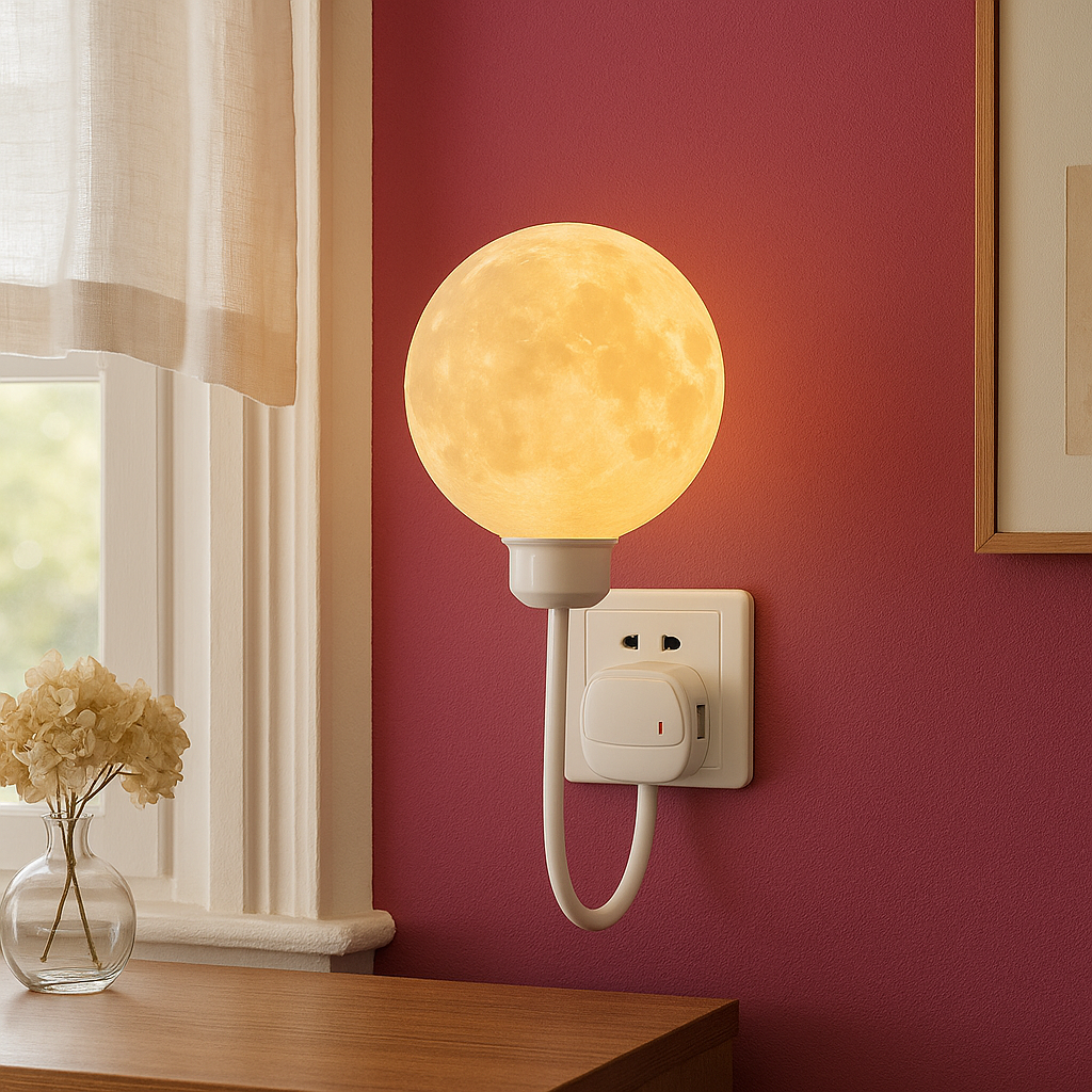 Modern Moon Wall Light  Plug-in LED Night Lamp - Product example