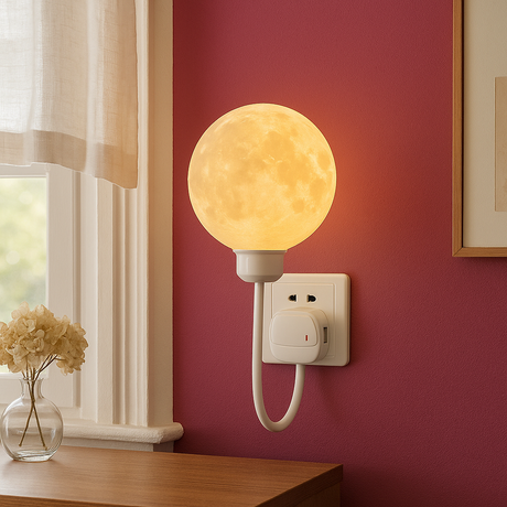 Modern Moon Wall Light  Plug-in LED Night Lamp - Product example